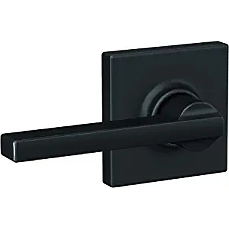 Schlage F Series F10 LAT 622 COL Passage Lever, Mechanical Lock, Matte Black, Metal, Residential, 2 Grade