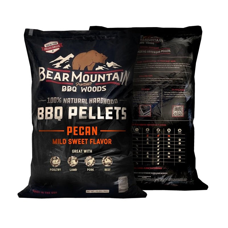 Bear Mountain FK19 Series BBQ Pellet, Pecan, 20 in L, Hardwood, 20 lb Bag