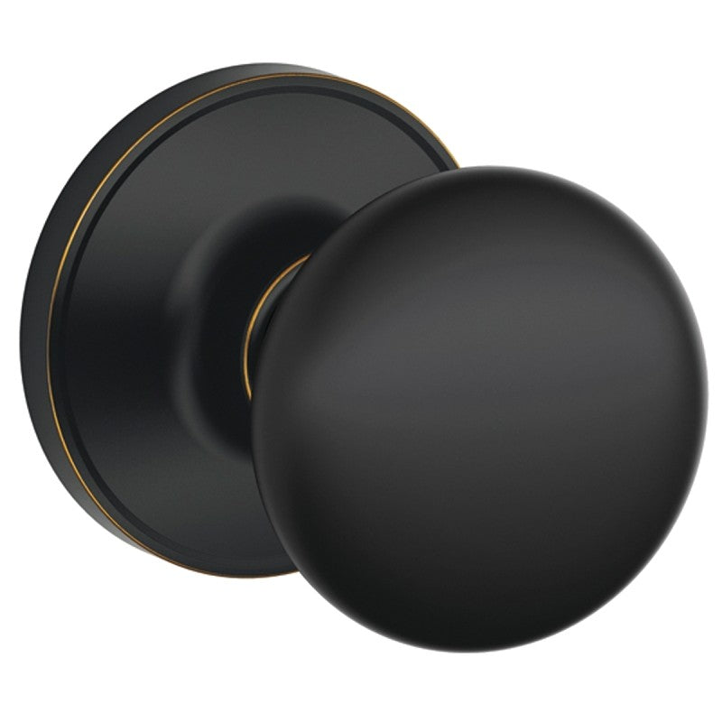 Schlage Stratus Series J10 STR 716 Passage Knob, Metal, Aged Bronze, 2-3/8, 2-3/4 in Backset, 1-5/8 x 2-3/4 in Strike