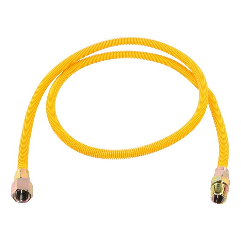 Eastman EZ-10 Series 10YE515060B Gas Connector, 1/2 in, FIP x MIP, 304 Stainless Steel, Epoxy-Coated, 60 in L