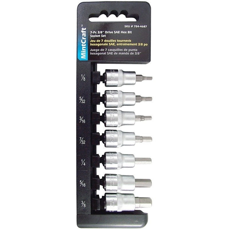 Vulcan TS1007S-P Socket Set, Chrome Vanadium Steel, Chrome