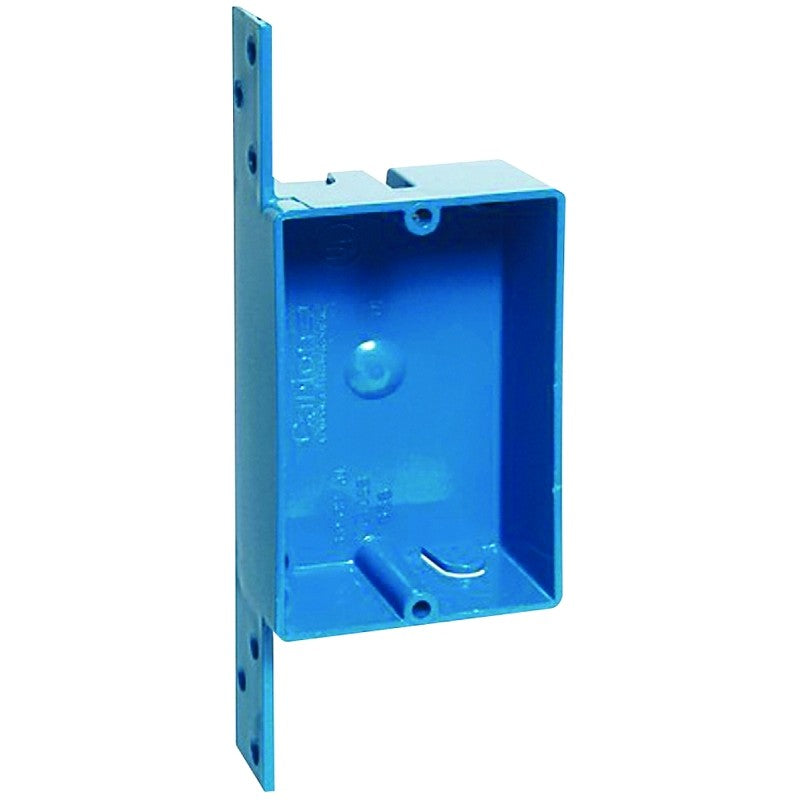 Carlon B108B-UPC Outlet Box, 8 cu-in, 1-Gang, PVC, Blue, Bracket