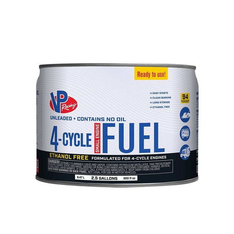 VP Racing Fuels 62025 4-Cycle Ethanol-Free Fuel, Aromatic Hydrocarbon, Clear, 2.5 gal Pail (Pack of 2)