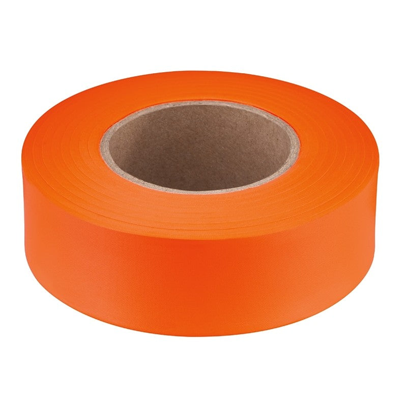 Empire 77-002 Flagging Tape, 200 ft L, 1 in W, Orange, Plastic