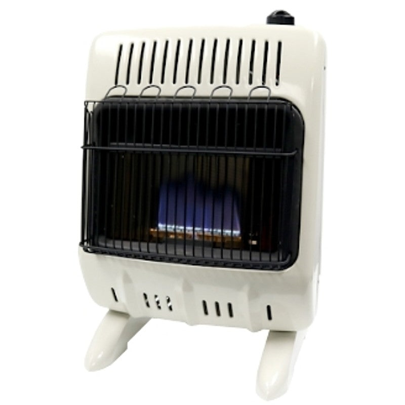 Mr. Heater MHVFDF10BF Series Vent-Free Blue Flame Heater, 200 sq-ft Heating Area, 20 lb Fuel Tank, 10,000 Btu, White