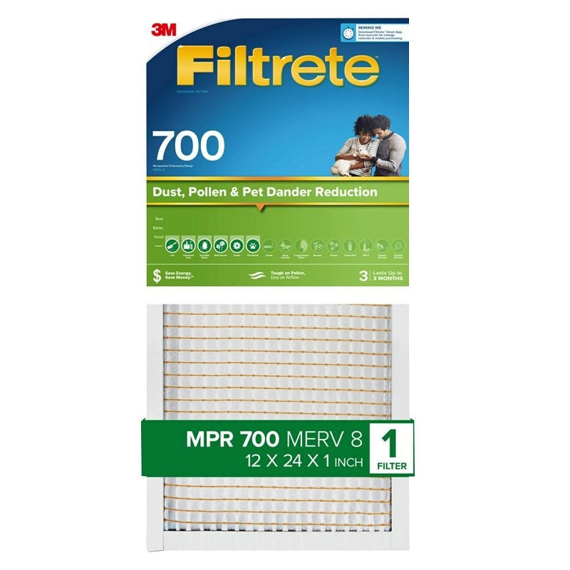 Filtrete 704-4 Air Filter, 14 in L, 25 in W, 12 MERV, 700 MPR, Cardboard Frame (Pack of 4)