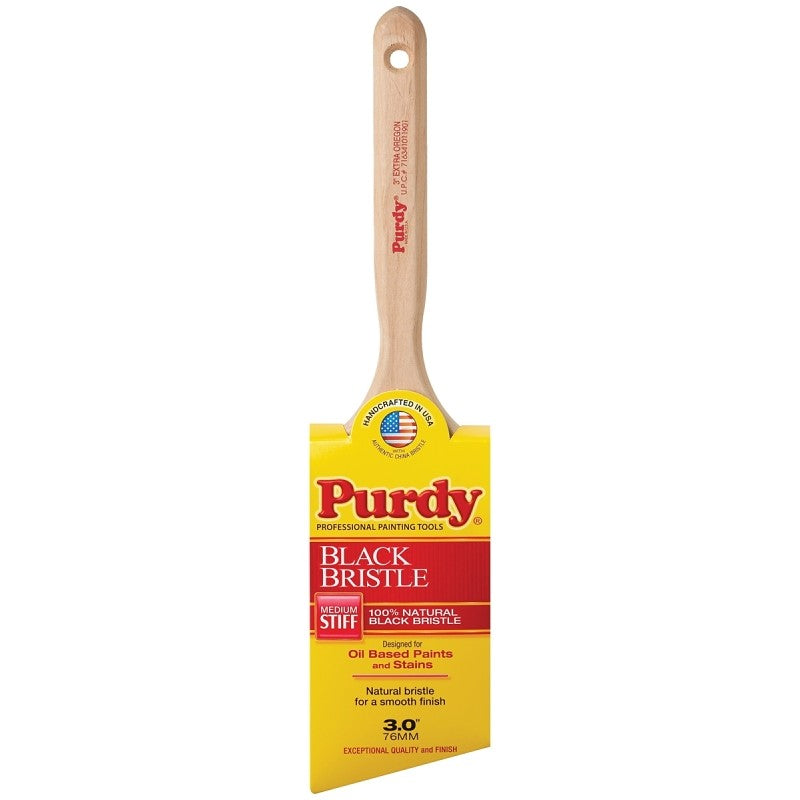 Purdy Black Bristle Extra Oregon 144116030 Angular Trim Brush, 3 in W, 3-1/8 in L Bristle, China Hair Bristle
