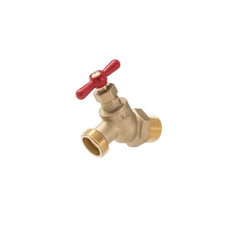B & K 102-314 Hose Bibb, 3/4 in Connection, MIP x MHT, Brass Body