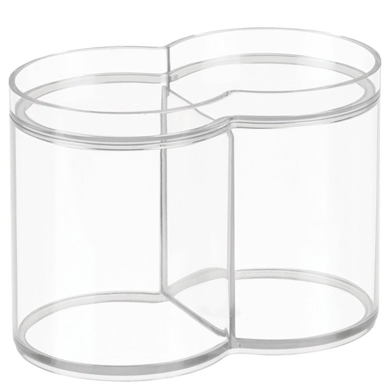 iDESIGN 41540 Dual Canister, 3.6 in OAW, 6.1 in OAD, 4.3 in OAH, Plastic, Clear (Pack of 4)