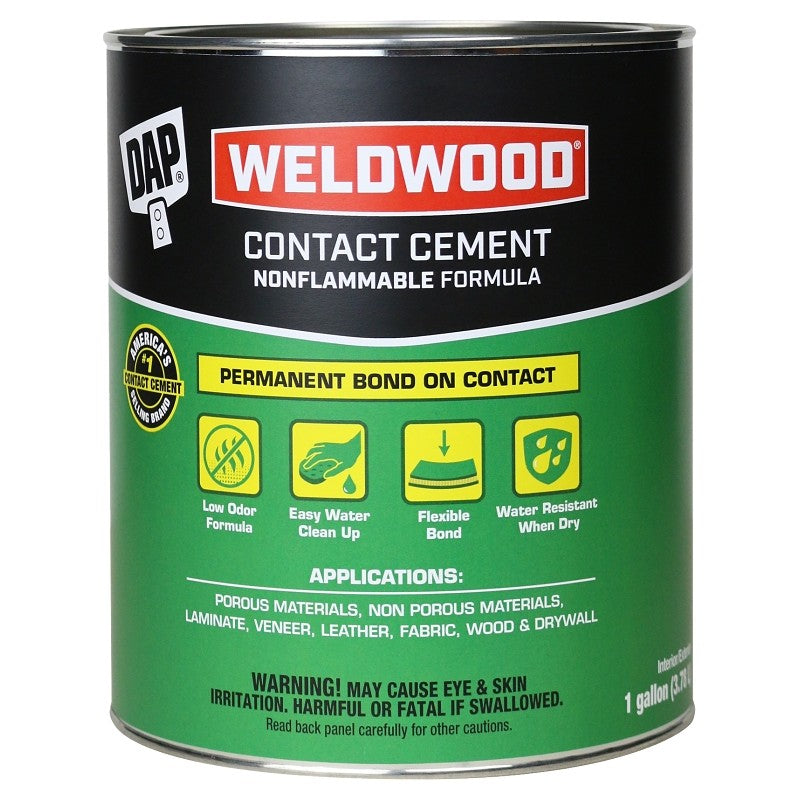 DAP 25336 Contact Cement, Liquid, Slight, White, 1 gal, Can