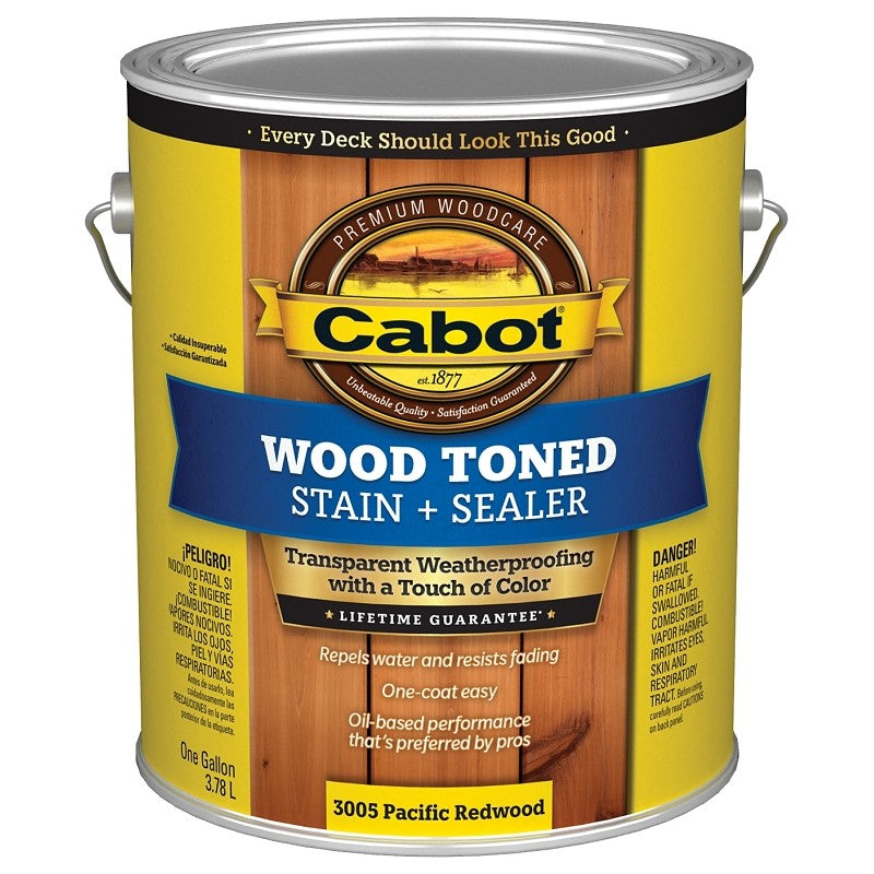 Cabot 3000 Series 140.0003005.007 Deck and Siding Stain, Pacific Redwood, 1 gal (Pack of 4)