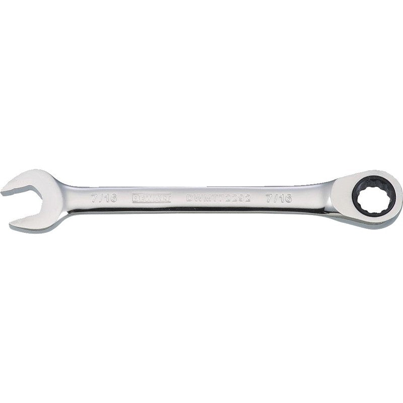 DEWALT DWMT72292OSP Combination Wrench, SAE, 7/16 in Head, 5-25/32 in L, Chrome, Comfort-Grip Handle