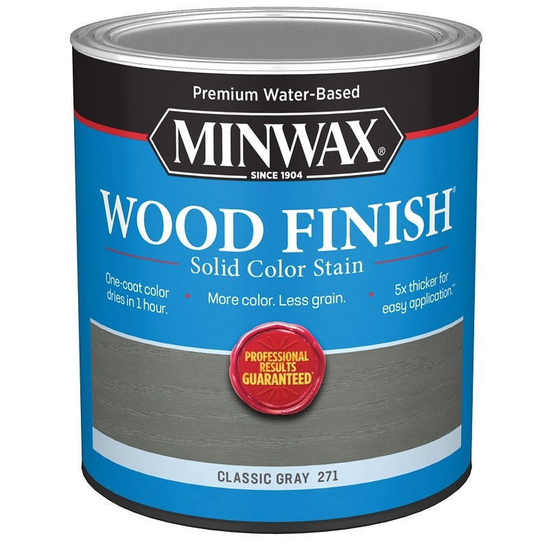 Minwax 108210000 Wood Stain, Solid Stain, Classic Gray, Liquid, 32 fl-oz (Pack of 4)