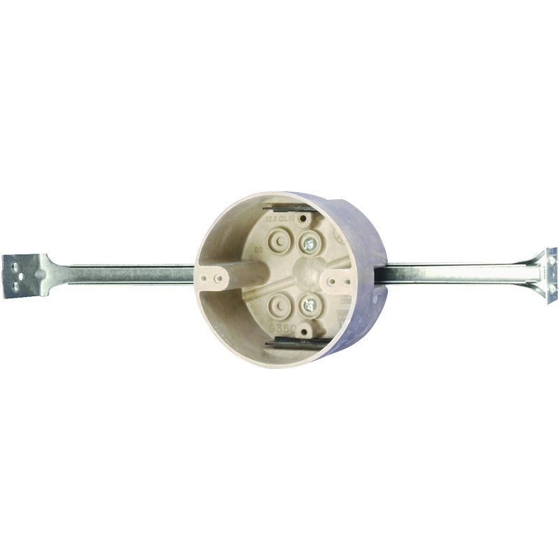 fiberglassBOX 9350-BHK Ceiling Box, Bar Hanger, Ceiling Mounting, 4 in W, 4 in D, 2-7/16 in H, Thermoset Fiberglass