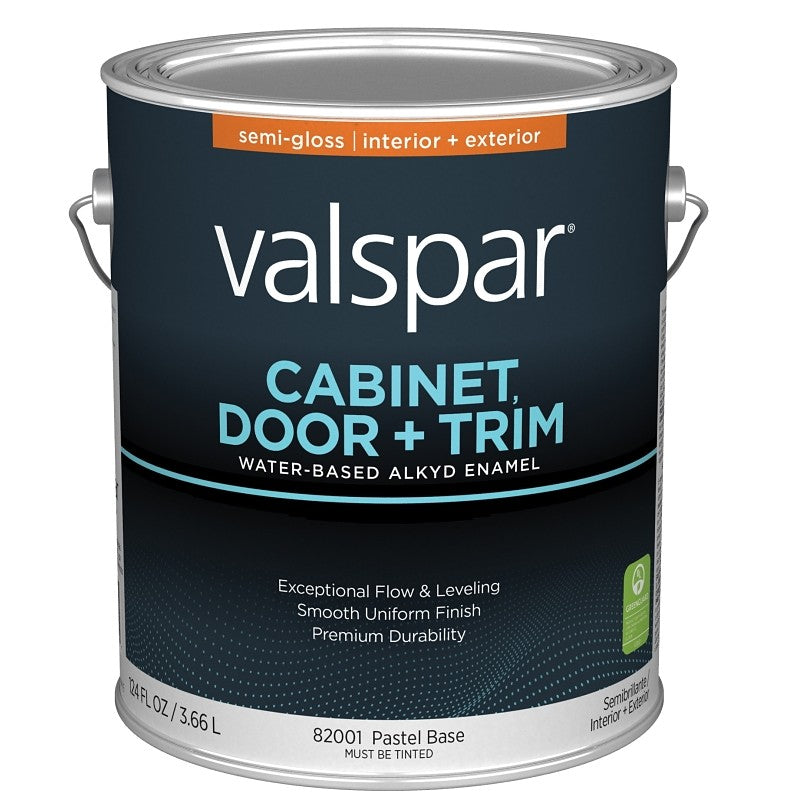 Valspar 8200 028.0082001.007 Cabinet, Door and Trim Paint Enamel, Water Base, Semi-Gloss Sheen, Pastel Base, 1 gal (Pack of 4)
