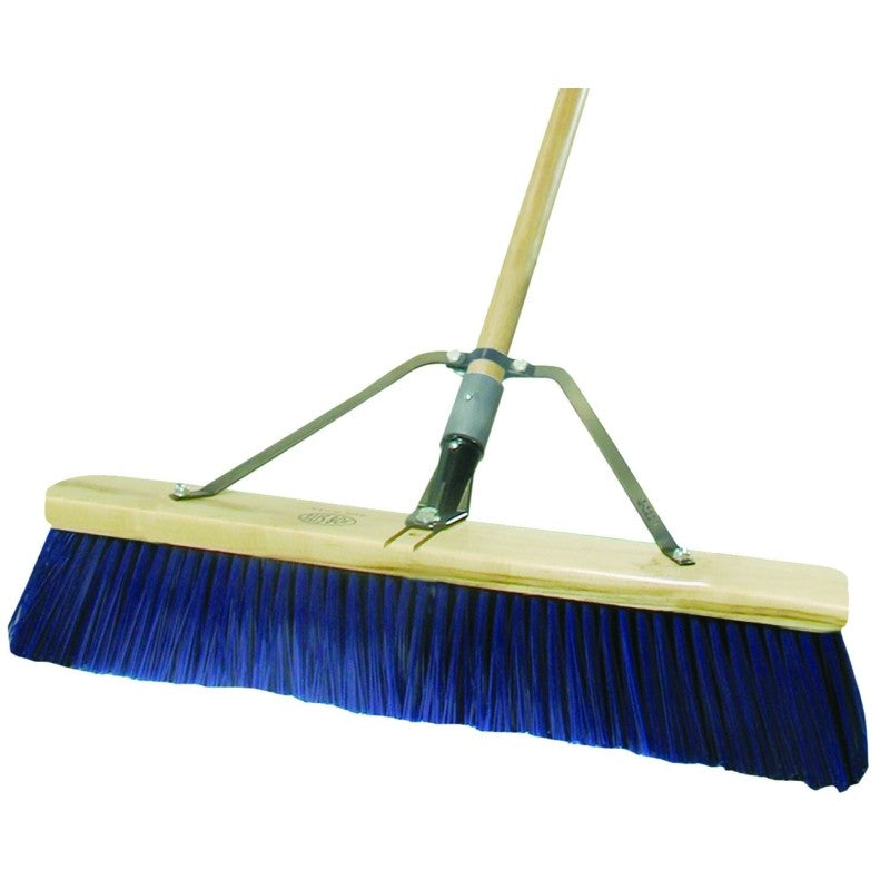 Quickie 00869HDSU Push Broom, 24 in L x 7/8 in T Block, 24 in Sweep Face, Polypropylene Bristle, Wood Handle
