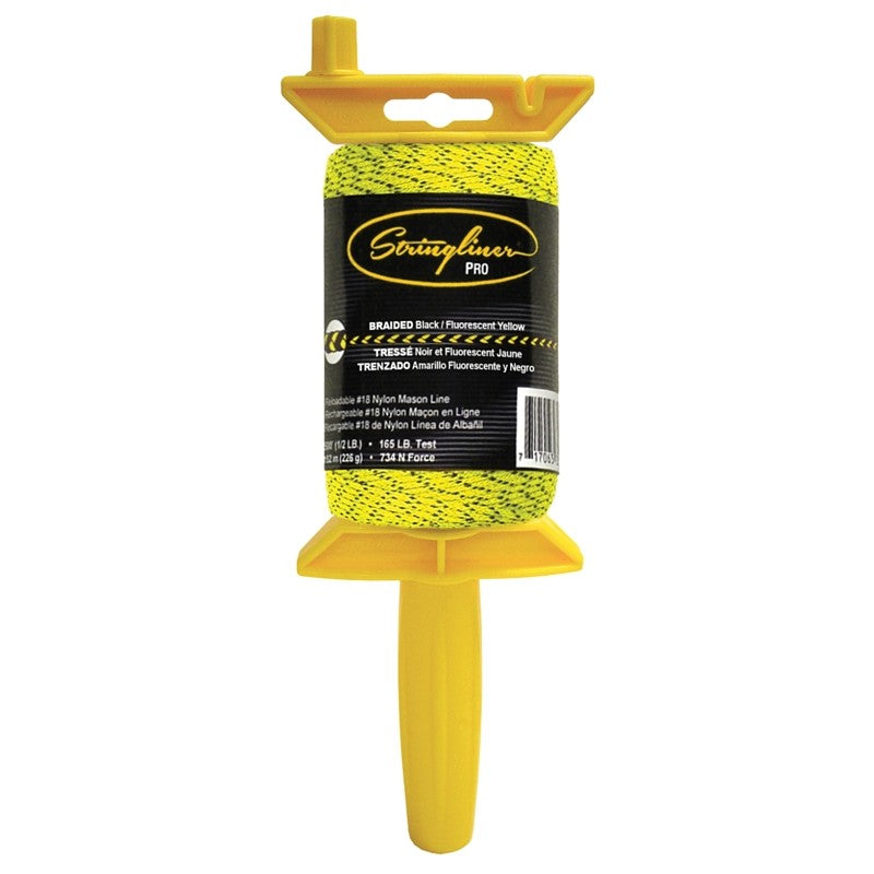 Stringliner 25494 Line Reel, 500 ft L Line, Black/Fluorescent Yellow Line