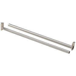 Adjustable Closet Rod With Ends 72 Inch to 120 Inch Satin Nickel