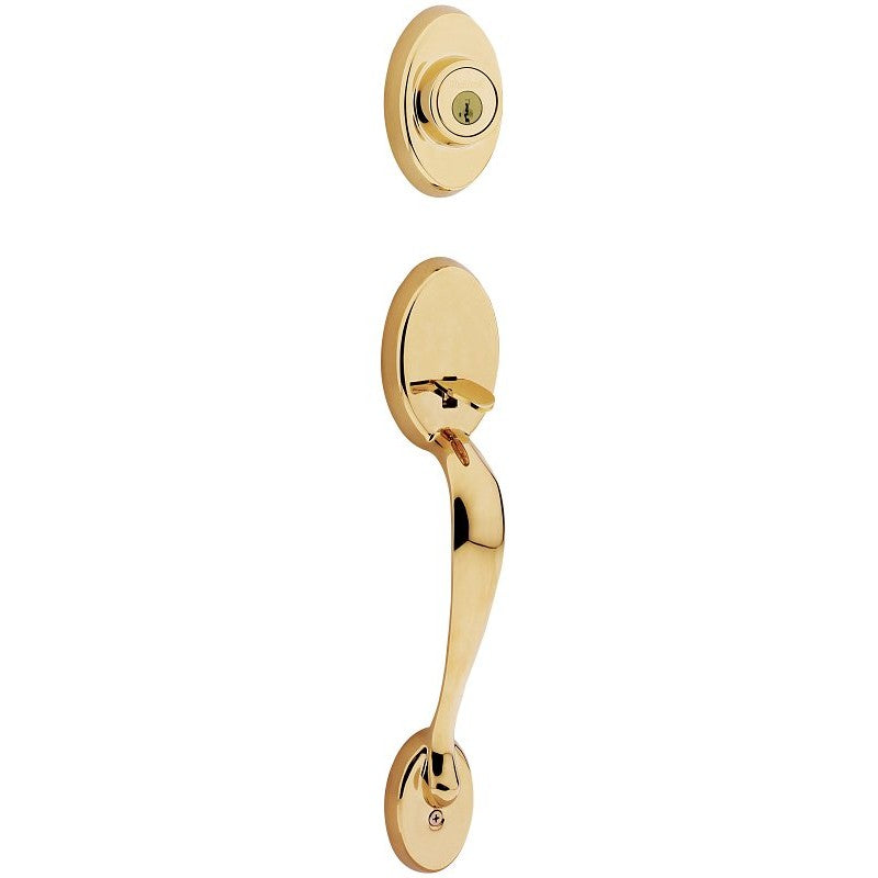 Kwikset 800CE LIP L03 SMT 6AL Exterior Handleset, Chelsea Design, Polished Brass, 3 Grade, Re-Key Technology: SmartKey