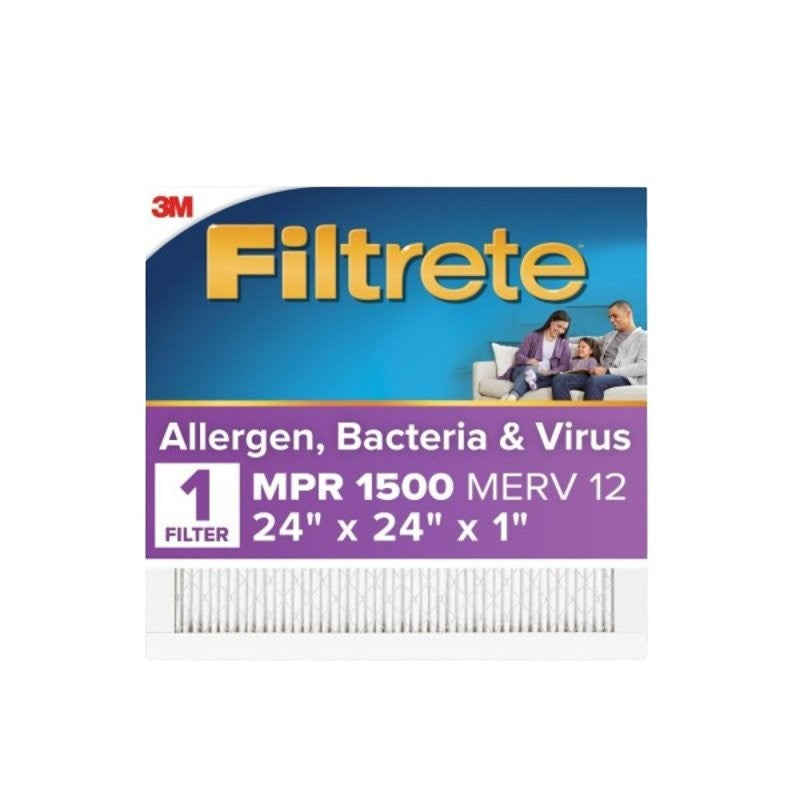 Filtrete 2012DC-4 Air Filter, 24 in L, 24 in W, 12 MERV, 1500 MPR, For: Air Conditioner, Furnace and HVAC System (Pack of 4)