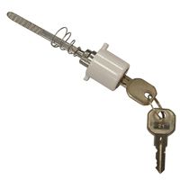 Round Plug Keyed Push Button Key Lock For Storm Doors White