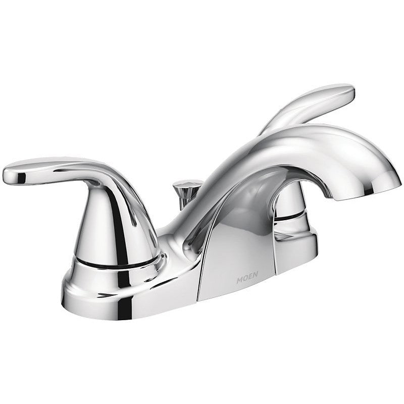 Moen Adler Series WS84403 Bathroom Faucet, 1.2 gpm, 2-Handle, 3-Faucet Hole, Metal, Chrome Plated, Lever Handle