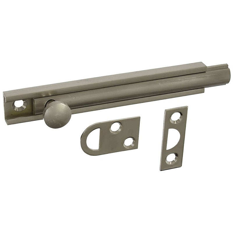 National Hardware MPB1922 Series N336-214 Flush Bolt, 4 in L Bolt, Solid Brass, Satin Nickel