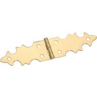 Decorative Hinges 5/8 By 2-3/4 Inch Bright Solid Brass 2 Pack
