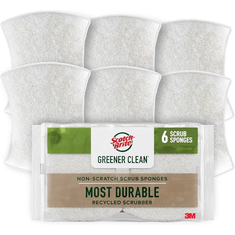 Scotch-Brite Greener Clean Series 97036-UG Non-Scratch Scrubber, Cellulose Abrasive, 83 mm L, 66 mm W, Brown