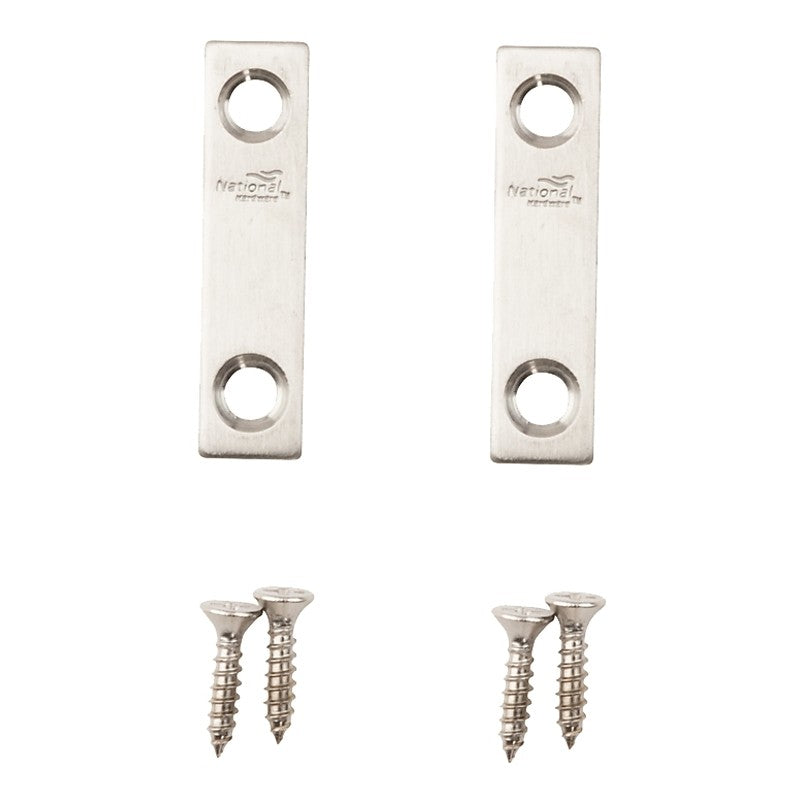 National Hardware N348-359 Mending Brace, 2 in L, 1/2 in W, Stainless Steel, Screw Mounting