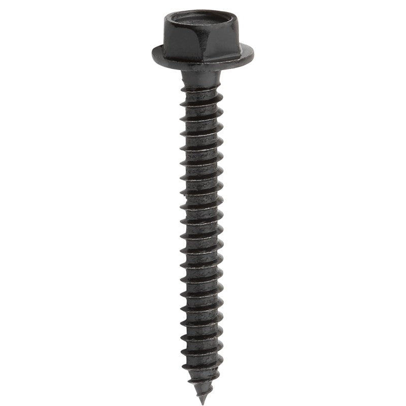 National Hardware V1864 Series N800-122 Screw, #10 Thread, 1-1/2 in L, Hex Drive, Steel, Black Powder-Coated/Galvanized