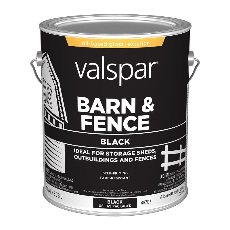 Valspar 009.0000703.007 Exterior Paint, Oil, Gloss, Black, 1 gal, 400 sq-ft/gal Coverage Area (Pack of 4)