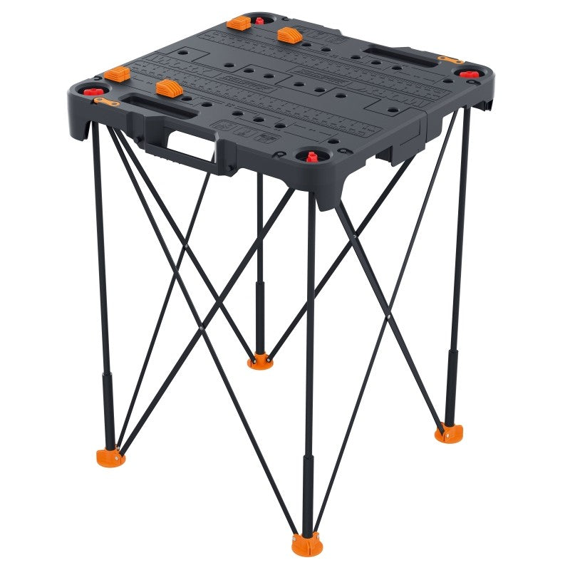 Worx WX066 Portable Work Table, 32 in OAH, 300 lb, Black, Plastic Tabletop
