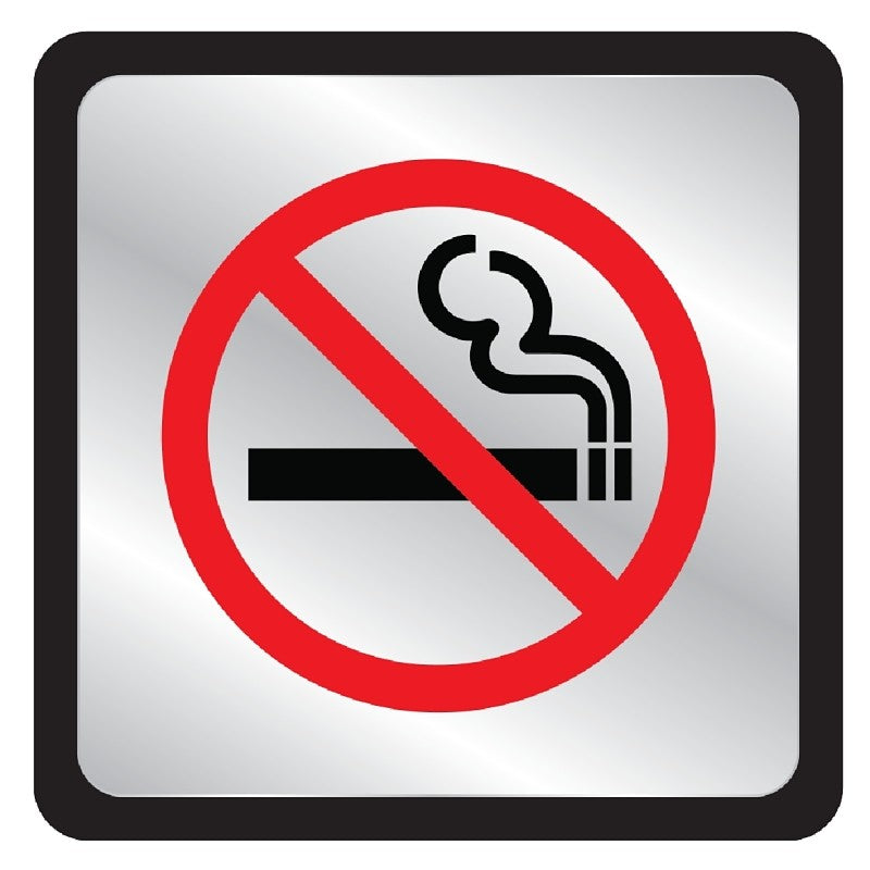 Hy-Ko 495 No Smoking Symbol Plaque, 4 in H x 4 in W Dimensions (Pack of 5)