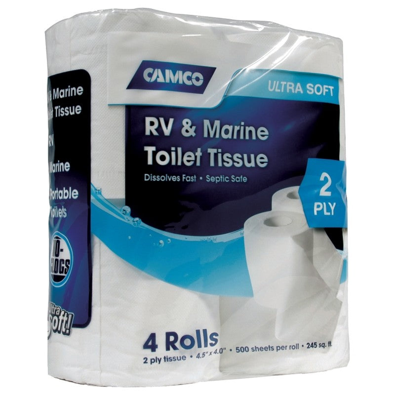 Camco USA 40274 Toilet Tissue, 2-Ply, 500 Sheets per Roll (Pack of 4)