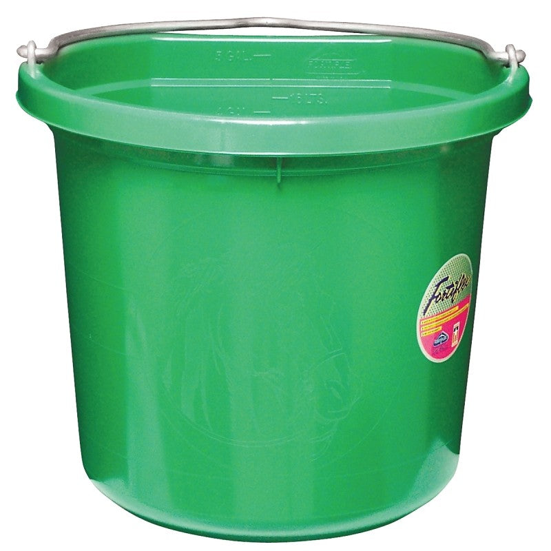 Fortex-Fortiflex FB-120 Series FB-120GR Bucket, 20 qt Volume, Rubber/Polyethylene, Green