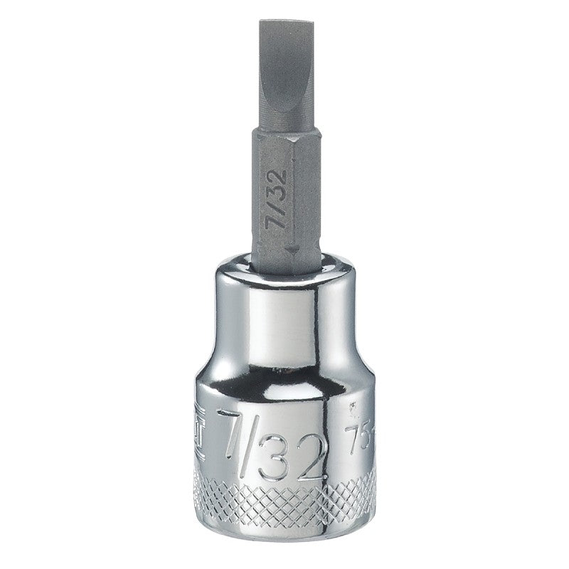 DEWALT DWMT75451OSP Slotted Screwdriver Bit Socket, 7/32 in Tip, 3/8 in Drive, Polished Chrome Vanadium