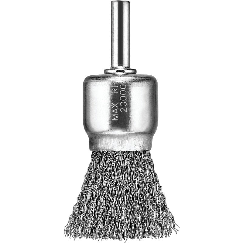 DEWALT DW4901 End Brush, 1 in Dia, 0.014 in Dia Bristle, Carbon Steel Bristle