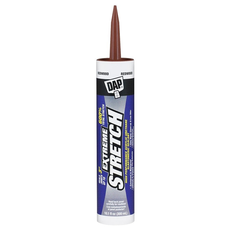 DAP EXTREME STRETCH 7079818707 Premium Elastomeric Sealant, Redwood, 24 hr Curing, 40 to 100 deg F, 10.1 fl-oz Cartridge (Pack of 12)
