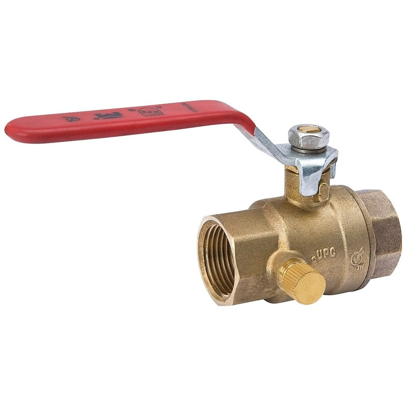Southland 107-755NL Ball Valve, 1 in Connection, FPT x FPT, 500 psi Pressure, Brass Body