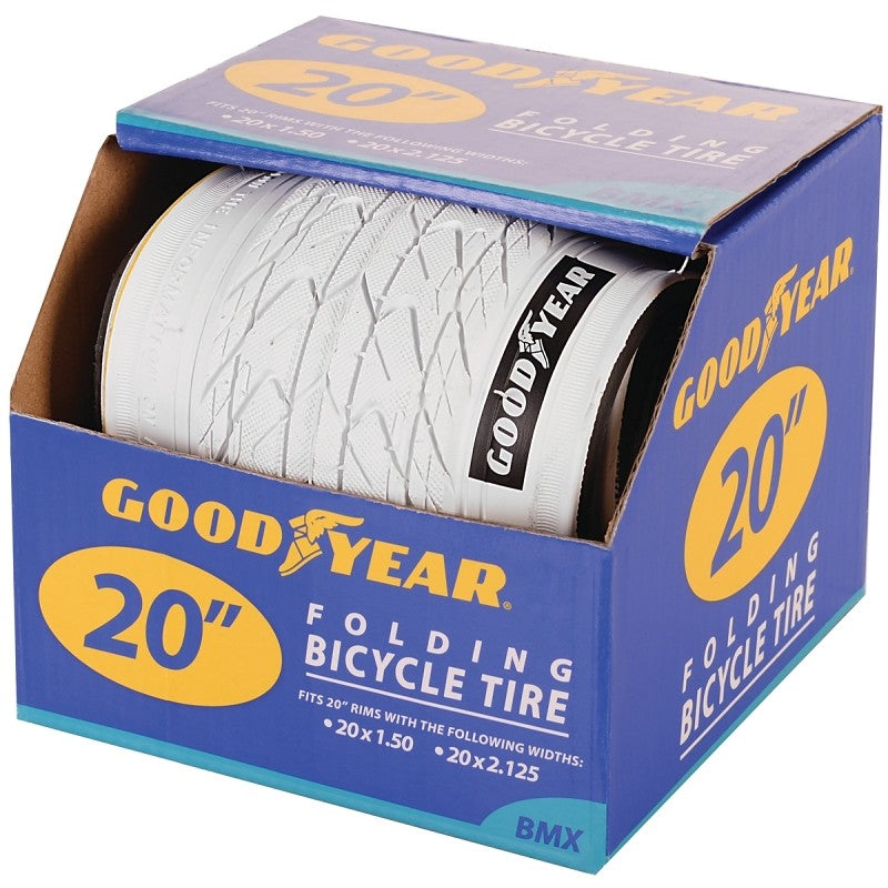 Kent 91056 BMX Tire, Folding, White, For: 20 x 1-1/2 to 2-1/8 in Rim (Pack of 2)