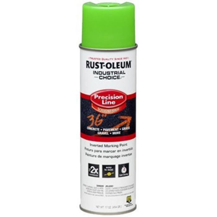 Rust-Oleum 203023 Inverted Marking Spray Paint, Semi-Gloss, Fluorescent Green, 17 oz, Can