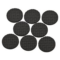 Anti Skid Self Adhesive Grips 1 Inch Round Black Rubber 16 Pack