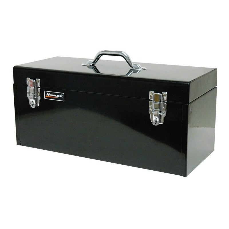 Homak BK00120920 Hand Carry Toolbox, Steel, Black, 8-1/2 x 20 x 9 in Outside