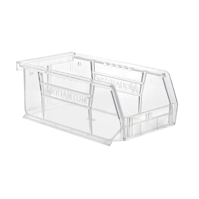 Quantum Storage Systems RQUS220CC-UPC Ultra Stack and Hang Bin, 10 lb, Thermoplastic, Crystal Clear, 7-3/8 in L, 3 in H
