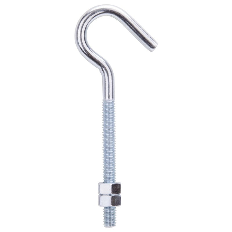 ProSource LR325 Hook Bolt, 7.8 mm Thread, 2-7/8 in L Thread, 5 in L, Steel, Zinc (Pack of 10)