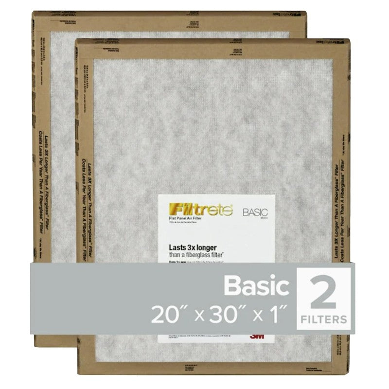 Filtrete FPL22-2PK-24 Air Filter, 30 in L, 20 in W, 2 MERV, For: Air Conditioner, Furnace and HVAC System (Pack of 24)