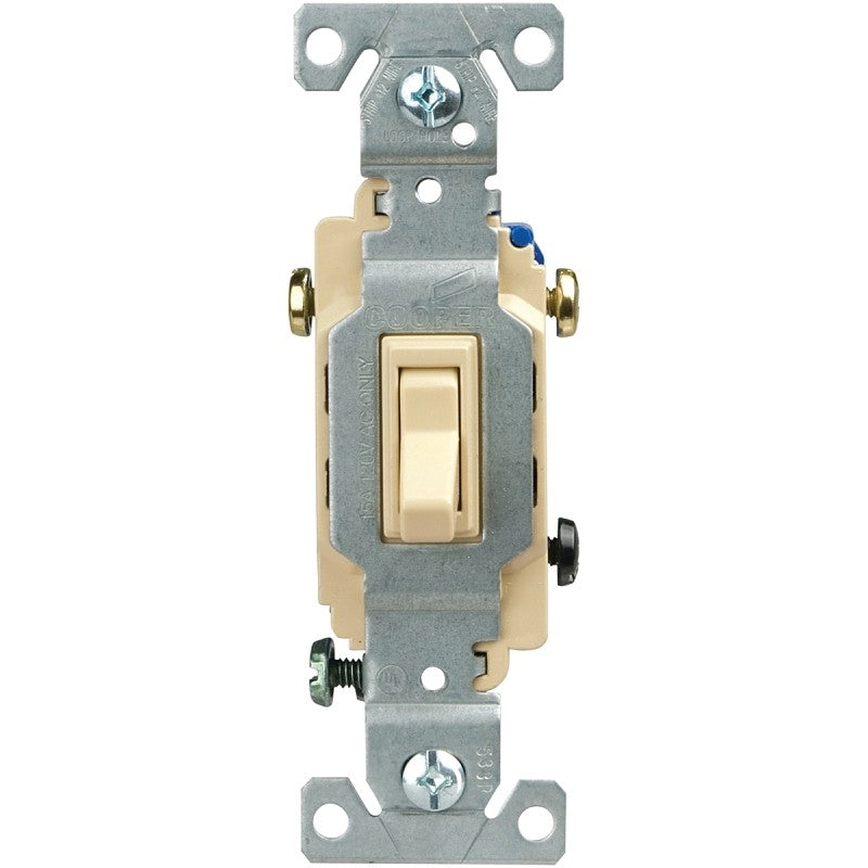 Eaton Wiring Devices C1303-7V Toggle Switch, 15 A, 120 V, Push-In Terminal, Polycarbonate Housing Material, Ivory