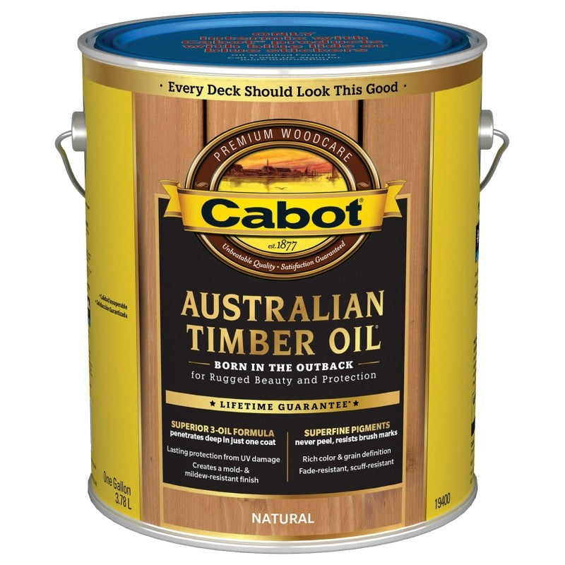 Cabot 19400 140.0019400.007 Australian Timber Oil, Flat, Natural, Liquid, 1 gal (Pack of 4)