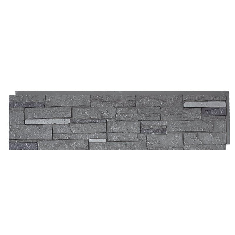 DuraKwik Stone 308VAP Siding Panel, 13 in L, 48 in W, 2 in Thick, Interlocking Edge, Ledgestone Profile, Volcano Ash